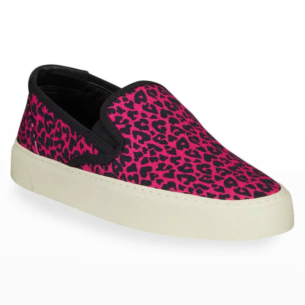 Saint Laurent Venice Leopard-Print Laceless Sneakers Size 38.5